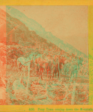 Pony Team coming down the Mountain. [1865-1875] 1860?-1903?