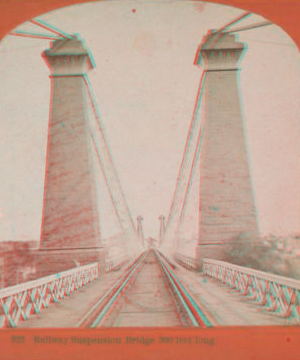 Railway Suspension Bridge, 300 [sic] feet long. 1865?-1880?