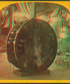 [View of a large bass drum.] 1869-1872