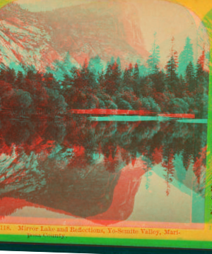 Mirror Lake and reflections, Yo-Semite Valley, Mariposa County. 1864?-1874?