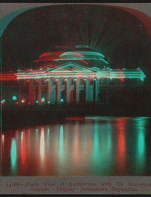 Night view of auditorium with its marvelous electrical display - Jamestown Exposition