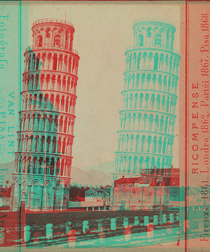 Scene of leaning tower and piazza