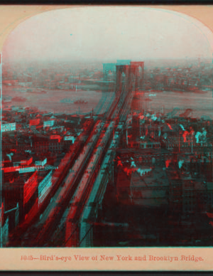 Bird's-eye view of New York and Brooklyn Bridge. [1867?-1910?]