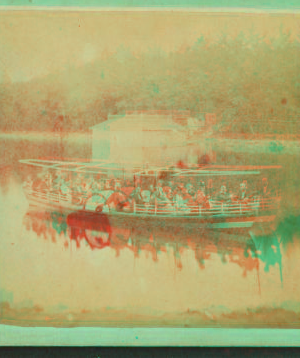 [View of a group in small sidewheel boat on an unidentified lake.] 1862?-1890?