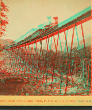 Frankenstein Trestle and Train, P. & O.R.R., Crawford Notch, N.H. [ca. 1872] 1858?-1895?