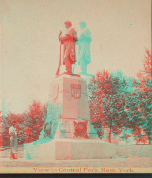 View in Central Park, New York. [A soldiers' monument] [1865?]-1896