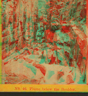 Flume below the Boulder. 1865?-1890?