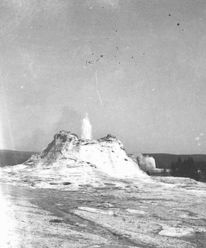 Yellowstone National Park, Wyoming. Castle Geyser in Upper Geyser Basin. U.S. Geological and Geographical Survey of the Territories (Hayden Survey).