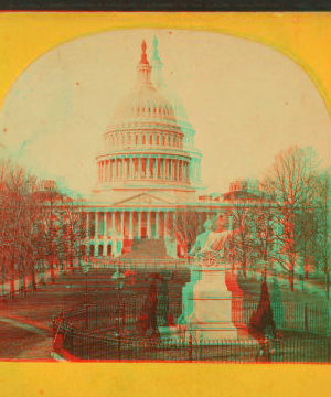 The U.S. Capitol, & Marble statue of Washington. 1865?-1875? 1865-1875