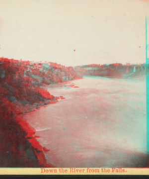 Down the river from the falls. [1860?-1885?]