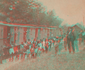 [Men standing by railway cars.] [1860?-1890?]