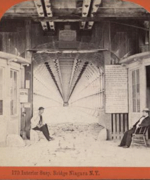 Interior. Suspension Bridge, Niagara, N.Y. 1860?-1895?