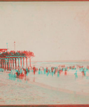 [Beach scene and bathers.] [ca. 1875] 1870?-1889?