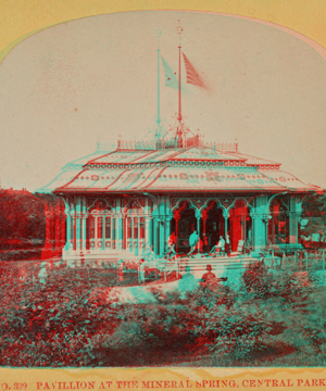 Pavilion at the mineral spring, Central Park. 1860?-1905?