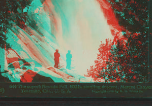 The superb Nevada Fall, 600 ft. slanting descent, Merced Canyon, Yosemite, Cal., U.S.A. 1901-1905