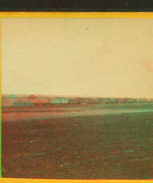 Construction train, west of Hays City, Kansas. 1867