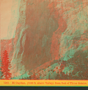 El Capitan,(3100 ft. above Valley), from foot of Three Graces. ca. 1870