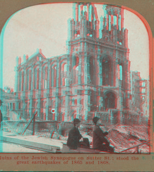 Ruins of the Jewish Synagogue on Sutter St. ; stood the great earthquakes of 1865 and 1868. 1906