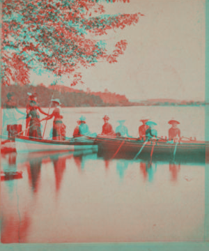 [Women boating on lake, Monticello, N.Y.] [1860?-1875?]