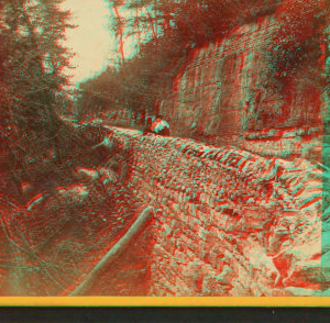 Shaker Ferry Road, [showing stone retaining wall]. 186--187- 1865?-1885?