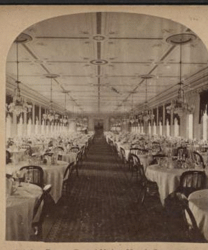 Dining Room, Grand Union Hotel, Saratoga. [1858?-1905?] [ca. 1900]