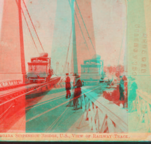 Niagara Suspension Bridge, U.S., View of Railway Track. [1858?-1859?]