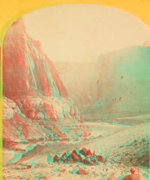 Mouth of the Paria, Colorado River; walls 2,100 feet in height. 1872