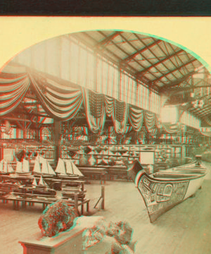 War canoe and models, U.S. Gov't building. 1876