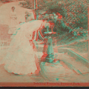 Drinking fountain, Prospect Park. [1870?-1890?]