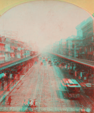 Elevated R.R. on the Bowery. New York. 1870?-1905?