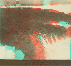 Waves dashing aginst the Coral Shore at Lighthouse Point near Port Antonio, Jamaica. 1904