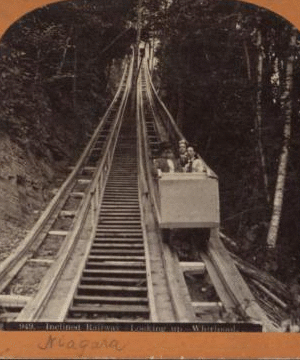 Inclined railway, looking up, Whirlpool [Niagara Falls]. [1859?-1885?] [ca. 1880]
