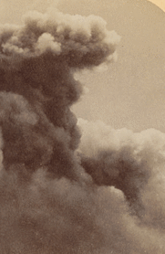 Enormous smoke column three miles high, mushrooming above terrible Mont Pelée, eruption, June, 1902, Martinique