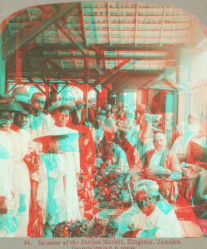 Interior of the Jubilee Market, Kingston, Jamaica. 1899