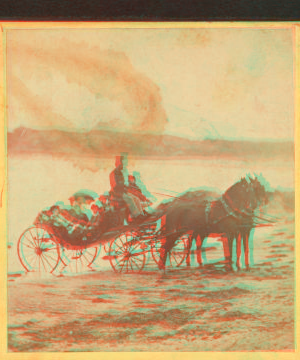 [Coach on the beach.] 1860?-1869?