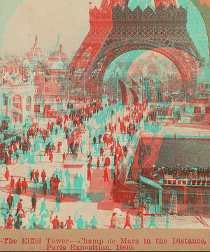 The Eiffel Tower- Champ de Mars in the distance, Paris Exposition. 1900