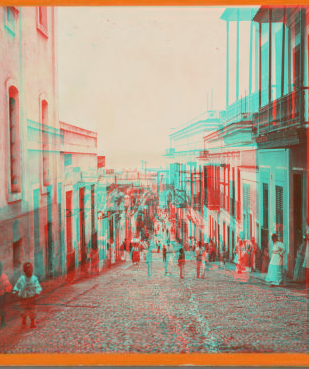 Street Scene in San Juan, P. R., looking toward the bay. [ca. 1900]