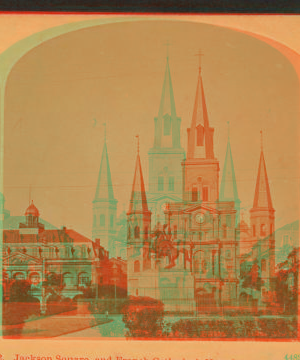 Jackson square, and french Cathedral, New Orleans, U.S.A. 1868?-1890?