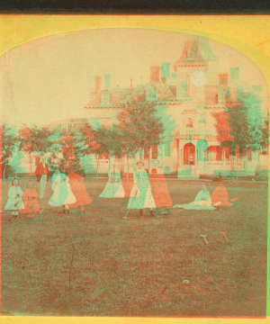 Playing croquet. 1858?-1890?