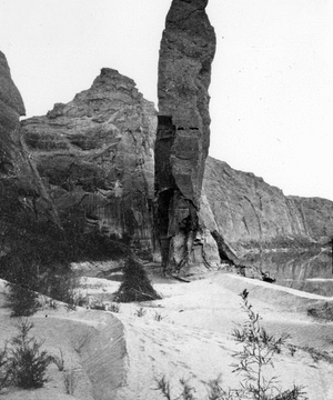 Colorado River, Glen Canyon, Sentinel Rock. Mouth of Sentinel Creek, between the Crossing of the Fathersand the Paria, right bank.