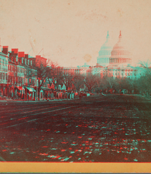 Penna. Avenue and U.S. Capitol. 1865?-1875? 1865-1875