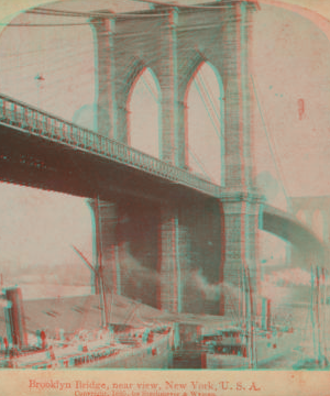 Brooklyn Bridge, near view, New York, U.S.A. c1895 [1867?-1910?]