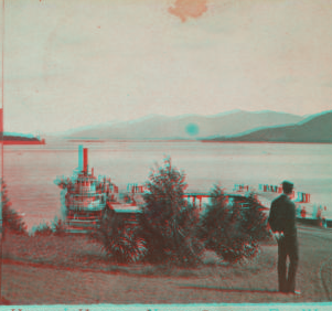 Looking north from Ft. Wm. Henry Hotel, Lake George. [1870?-1885?]