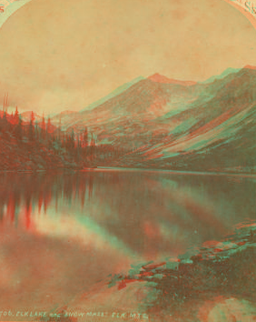 Elk Lake and snow mass, Elk Mountains. 1865?-1890?