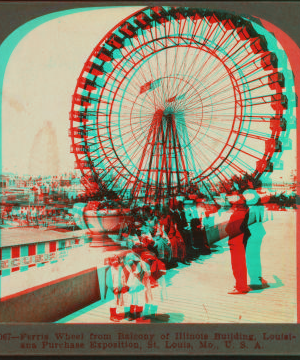 Ferris Wheel from balcony of Illinois Building. Louisiana Purchase Exposition, St. Louis. 1903-1905 1904