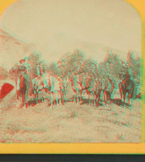 Tourists on horseback. 1870?-1883?