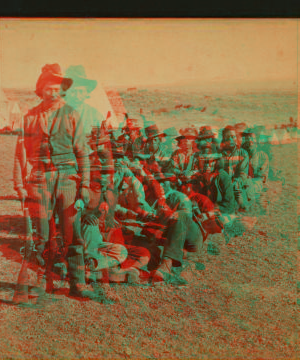 Warm Spring Indian Scouts in camp. 1865?-1885? 1873