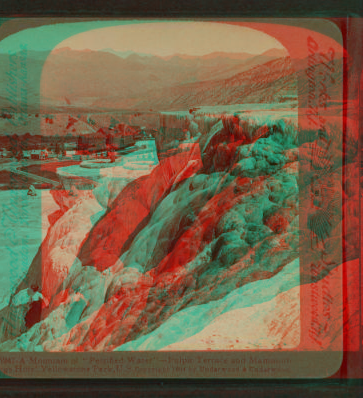 A Mountain of 'Petrified Water'- Pulpit Terrace and Mammoth Spring Hotel, Yellowstone Park, U.S.A. 1901, 1903, 1904