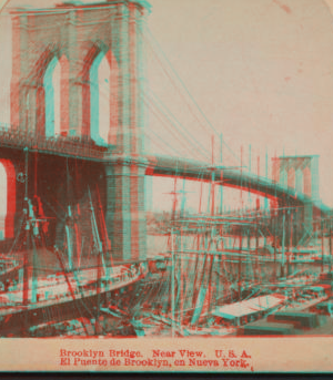 Brooklyn Bridge, near view, U.S.A. [1867?-1910?]