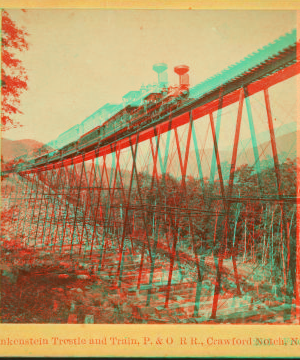 Frankenstein Trestle and Train, P. & O.R.R., Crawford Notch, N.H. [ca. 1872] 1858?-1895?